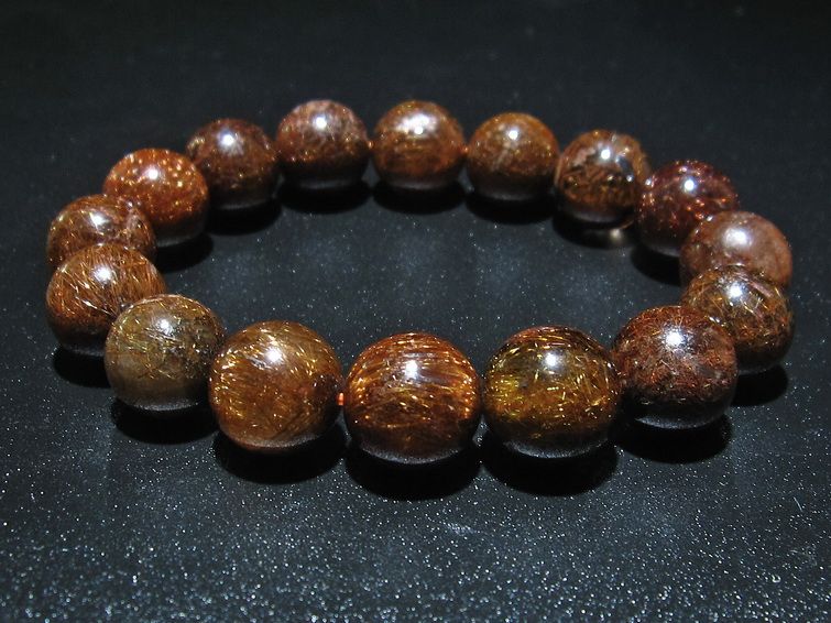 金針ルチル水晶ブレスレット 13mm [t15-10299] 1枚目