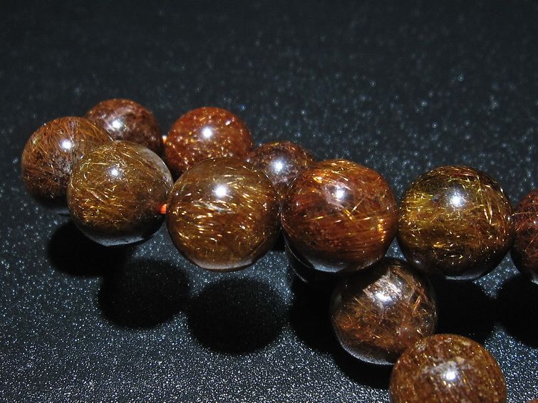 金針ルチル水晶ブレスレット 13mm [t15-10299] 2枚目