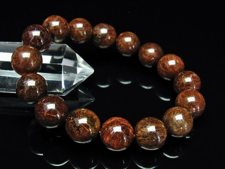 金針ルチル水晶ブレスレット 13mm [t15-10299] 3枚目