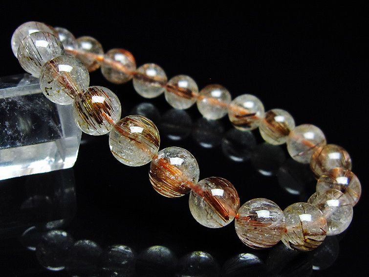 ファイナルグレード金針ルチル水晶ブレスレット 8mm [T15-11002] 1枚目