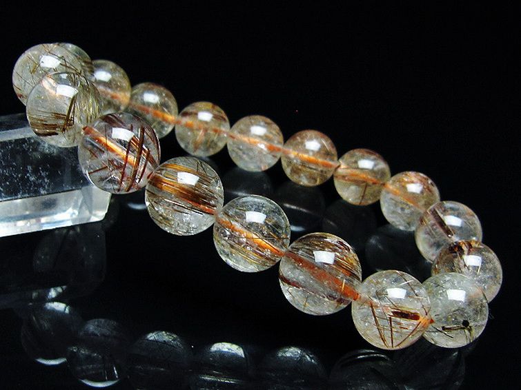 ファイナルグレード金針ルチル水晶ブレスレット 11mm [T15-11034] 1枚目