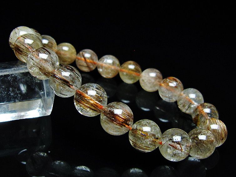 ファイナルグレード金針ルチル水晶ブレスレット 9mm [T15-11037] 1枚目