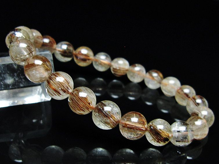 ファイナルグレード金針ルチル水晶ブレスレット 8mm [T15-11041] 1枚目