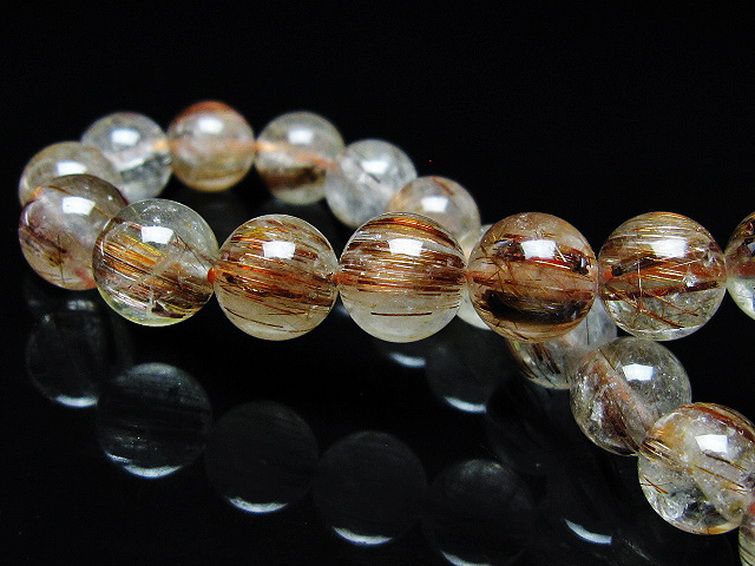 ファイナルグレード金針ルチル水晶ブレスレット 8mm [T15-11041] 2枚目