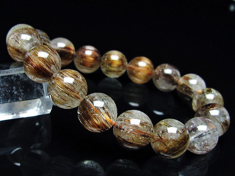 ファイナルグレード金針ルチル水晶ブレスレット 13mm [T15-11052] 1枚目