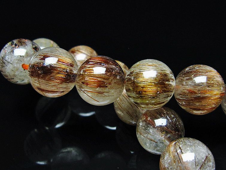 ファイナルグレード金針ルチル水晶ブレスレット 13mm [T15-11052] 2枚目