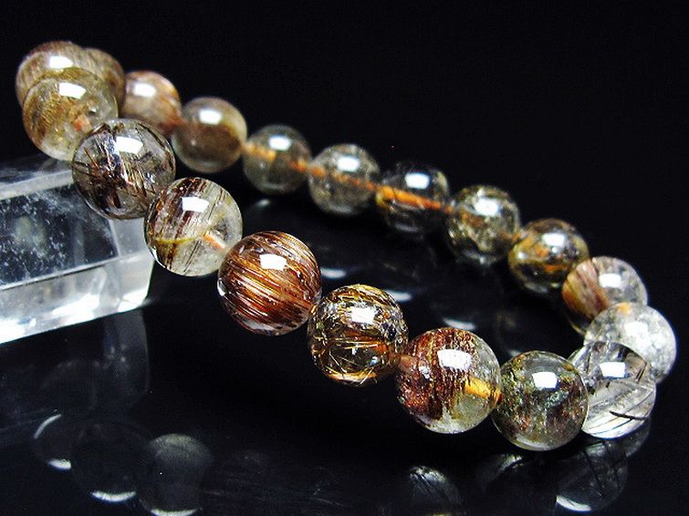 ファイナルグレード金針ルチル水晶ブレスレット 10mm [T15-11076] 1枚目