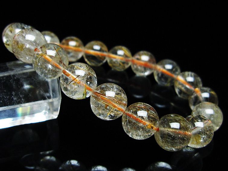 ファイナルグレード金針ルチル水晶ブレスレット 10mm [t15-11104] 1枚目