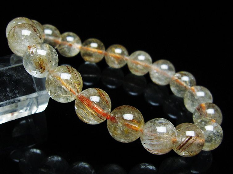 ファイナルグレード金針ルチル水晶ブレスレット 10mm [t15-11111] 1枚目