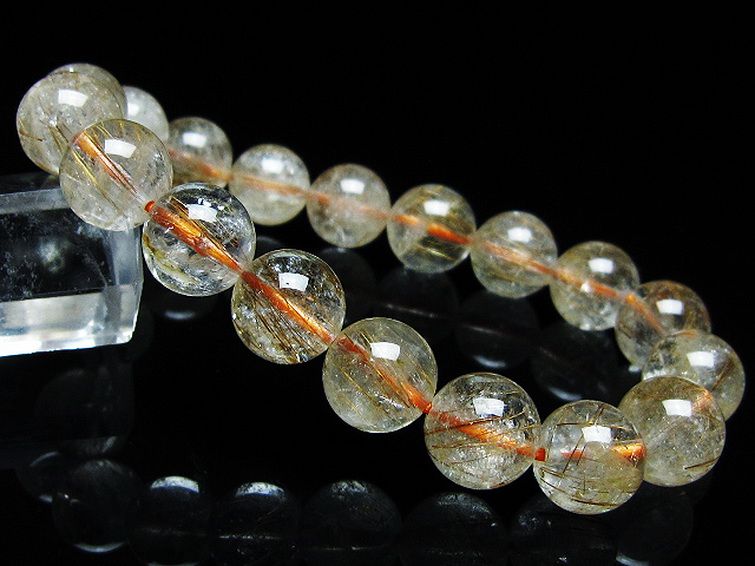 ファイナルグレード金針ルチル水晶ブレスレット 11mm [t15-11121] 1枚目