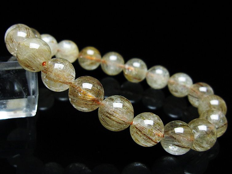 ファイナルグレード金針ルチル水晶ブレスレット 10mm [t15-11148] 1枚目