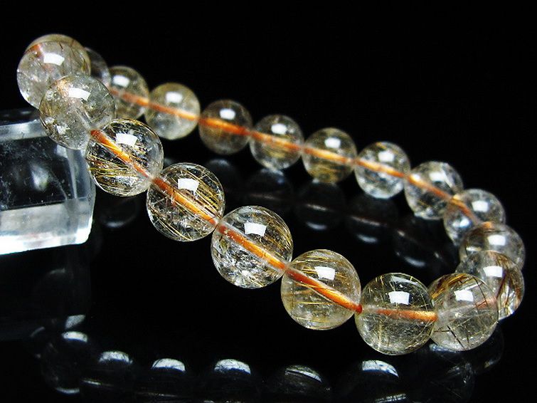 ファイナルグレード金針ルチル水晶ブレスレット 10mm [t15-11166] 1枚目
