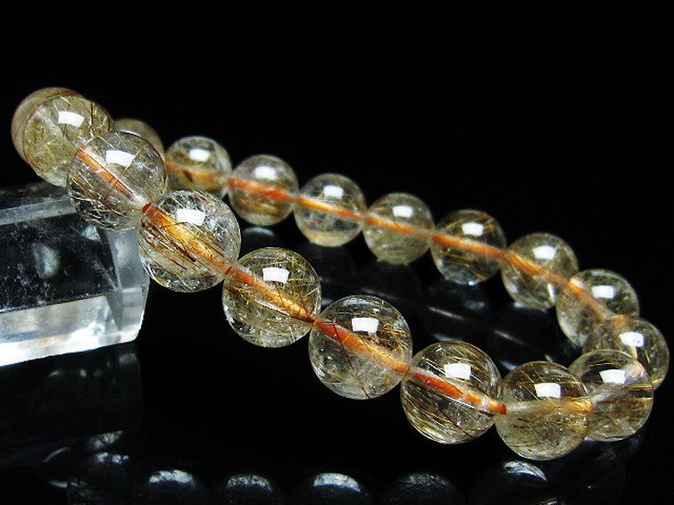 ファイナルグレード金針ルチル水晶ブレスレット 10mm [t15-11173] 1枚目