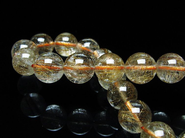 ファイナルグレード金針ルチル水晶ブレスレット 10mm [t15-11173] 2枚目