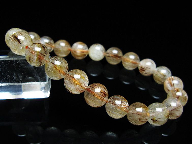 ファイナルグレード金針ルチル水晶ブレスレット 9mm [T15-11199] 1枚目