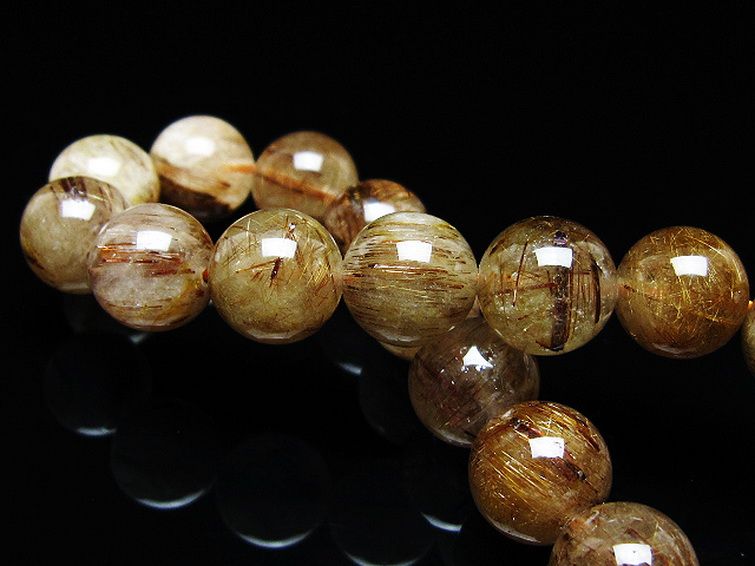 ファイナルグレード金針ルチル水晶ブレスレット 11mm [t15-11202] 2枚目