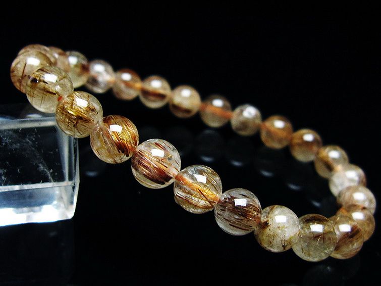 ファイナルグレード金針ルチル水晶ブレスレット 7mm [t15-11243] 1枚目