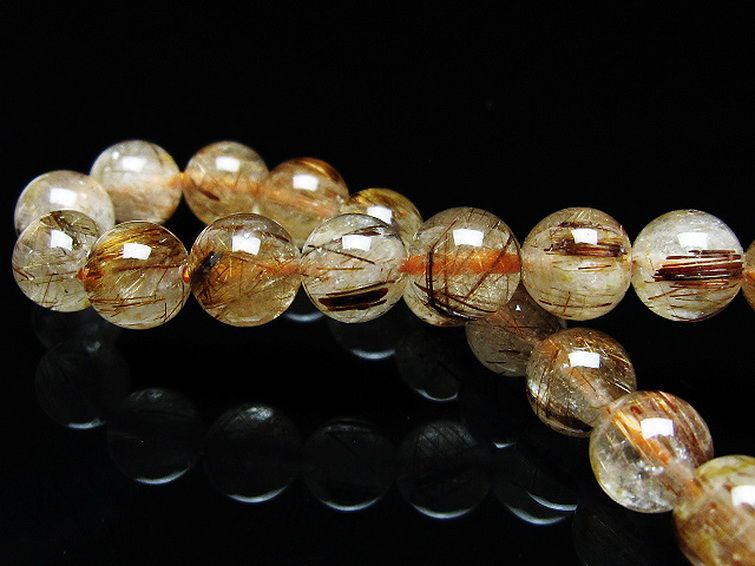 ファイナルグレード金針ルチル水晶ブレスレット 7mm [t15-11243] 2枚目