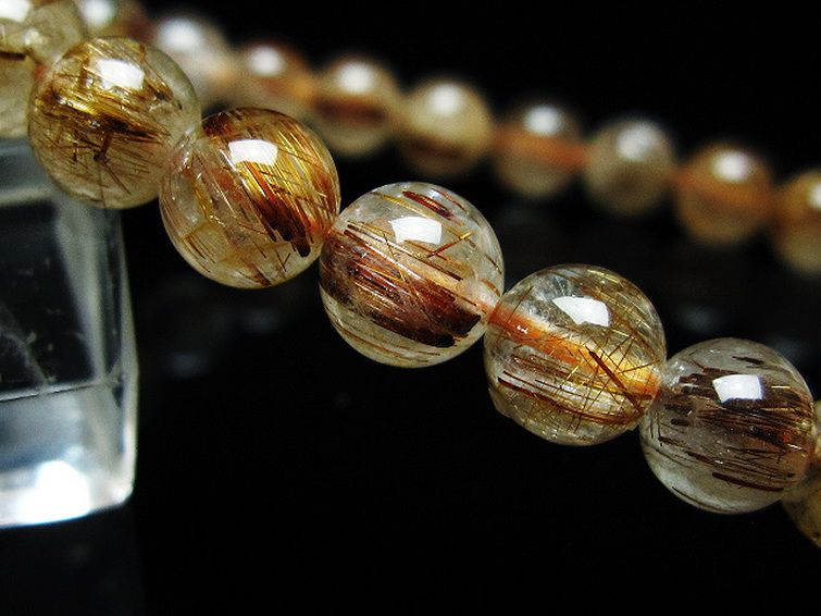 ファイナルグレード金針ルチル水晶ブレスレット 7mm [t15-11243] 3枚目