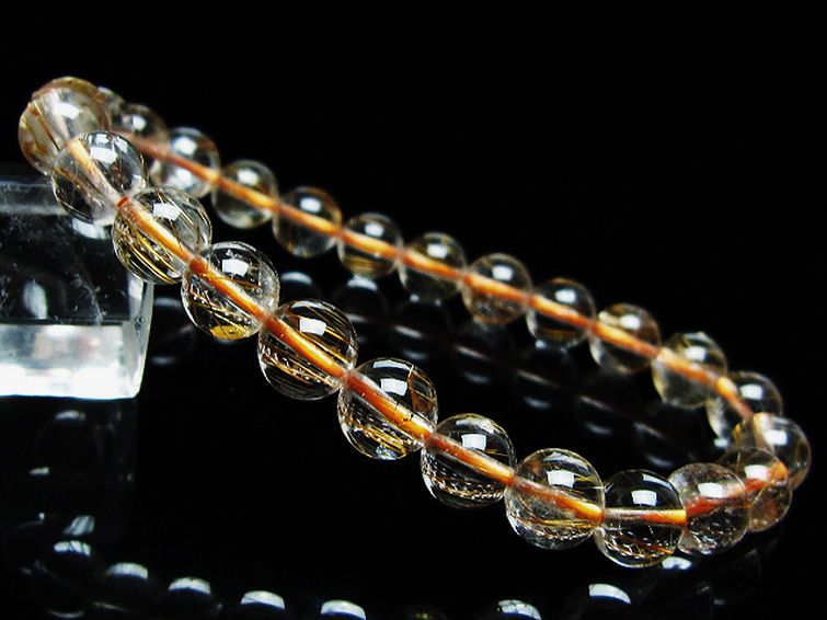 ファイナルグレード金針ルチル水晶ブレスレット 7mm [T15-11245] 1枚目