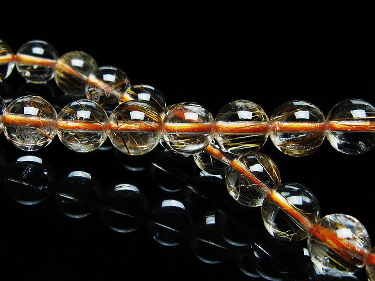 ファイナルグレード金針ルチル水晶ブレスレット 7mm [T15-11245] 2枚目