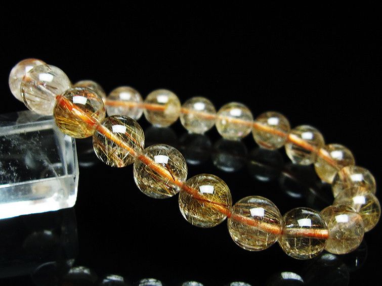 ファイナルグレード金針ルチル水晶ブレスレット 9mm [t15-11255] 1枚目