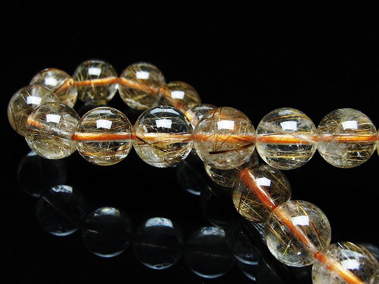 ファイナルグレード金針ルチル水晶ブレスレット 9mm [t15-11255] 2枚目