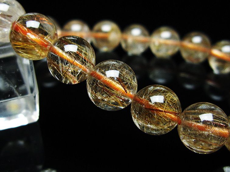 ファイナルグレード金針ルチル水晶ブレスレット 9mm [t15-11255] 3枚目