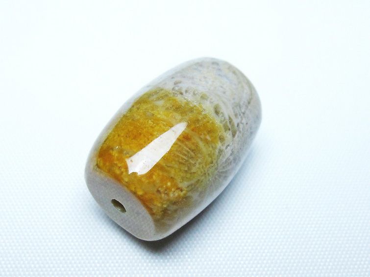 フォッシルコーラル 天珠 化石珊瑚[T155-2306] 3枚目