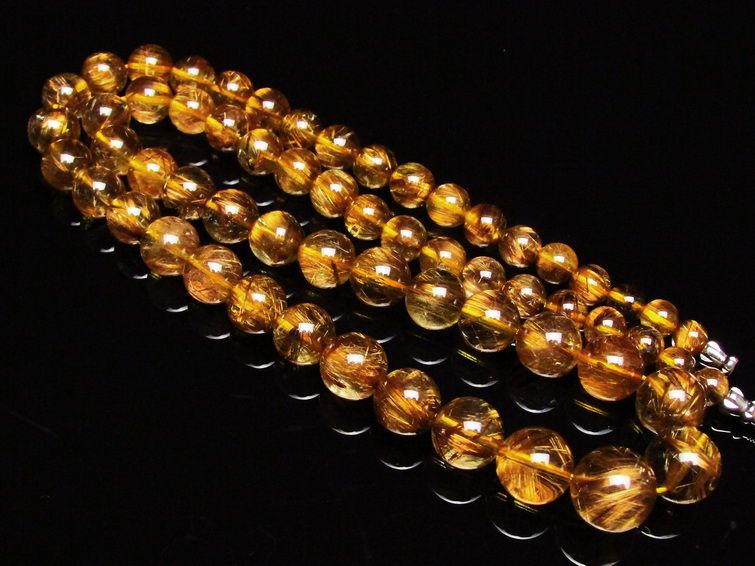 ゴールドタイチンルチルネックレス 12mm [t162-441] 1枚目