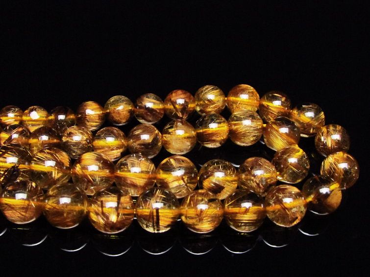 ゴールドタイチンルチルネックレス 12mm [t162-441] 3枚目