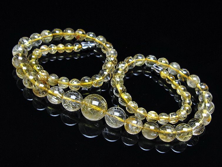 ゴールドタイチンルチルネックレス 11mm [t162-683] 1枚目