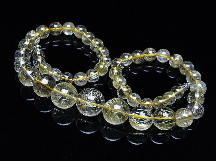 ゴールドタイチンルチルネックレス 14mm [t162-689] 1枚目