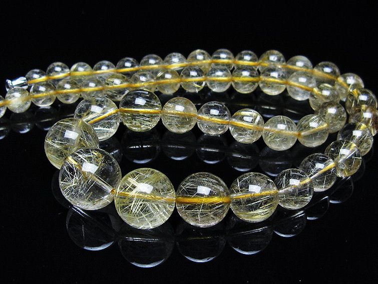 ゴールドタイチンルチルネックレス 14mm [t162-689] 3枚目