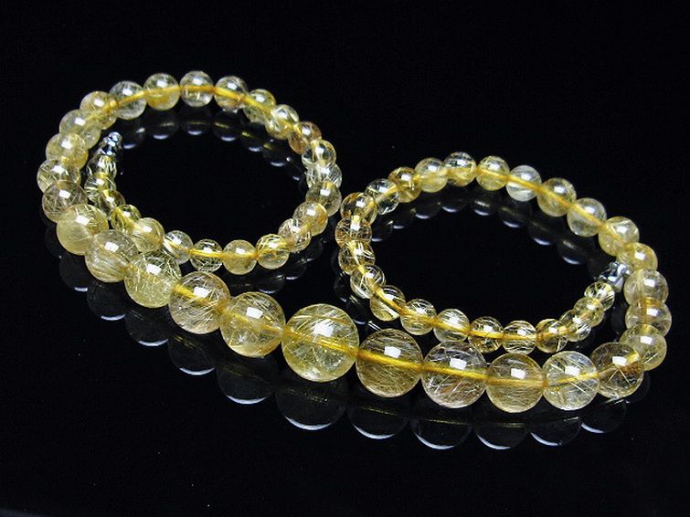 ゴールドタイチンルチルネックレス 11mm [t162-703] 1枚目