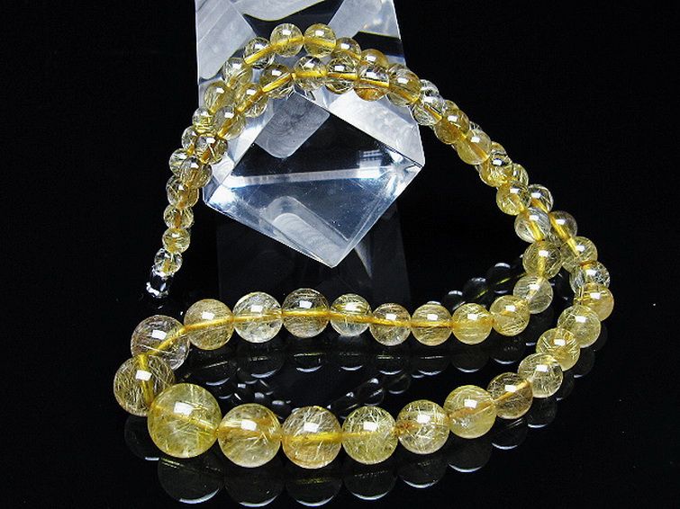 ゴールドタイチンルチルネックレス 11mm [t162-703] 2枚目