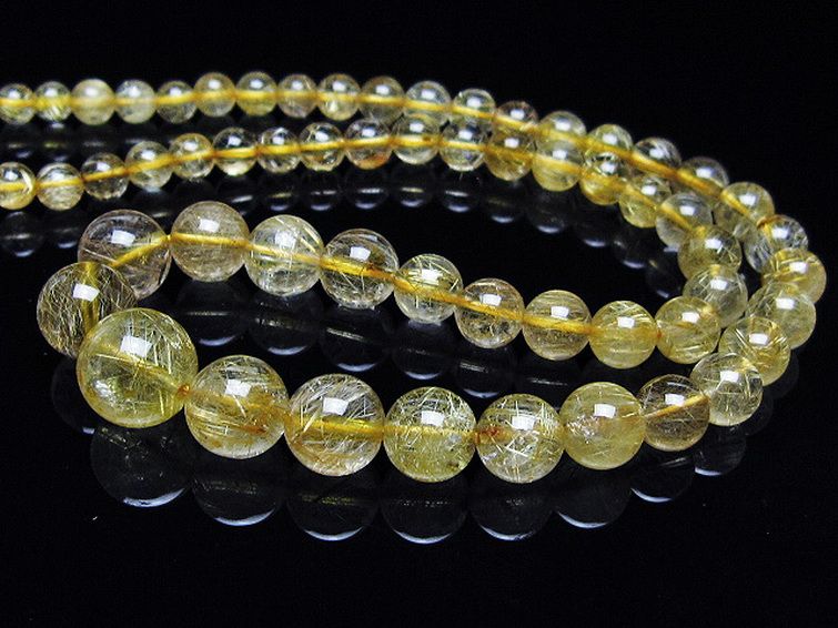 ゴールドタイチンルチルネックレス 11mm [t162-703] 3枚目