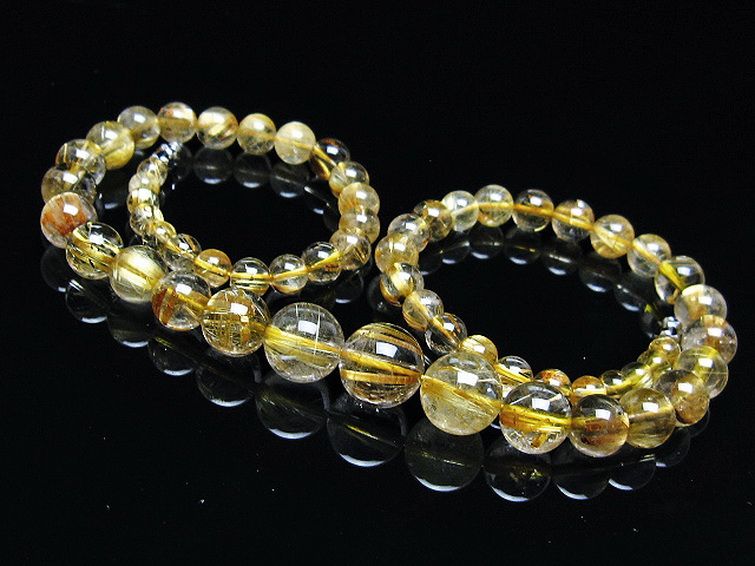 ゴールドタイチンルチルネックレス 12mm [t162-710] 1枚目