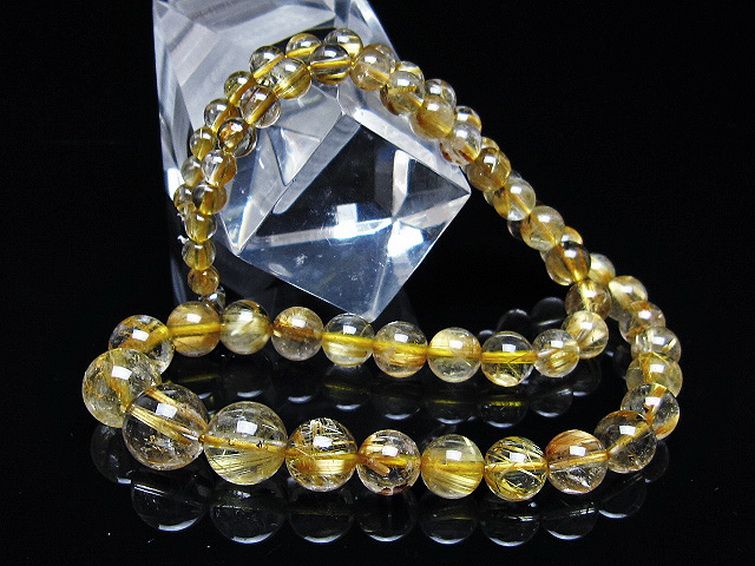 ゴールドタイチンルチルネックレス 12mm [t162-710] 2枚目