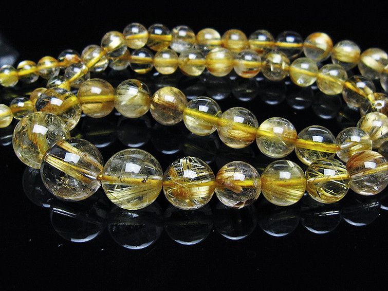 ゴールドタイチンルチルネックレス 12mm [t162-710] 3枚目