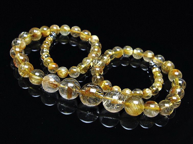 ゴールドタイチンルチルネックレス 12mm [t162-711] 1枚目