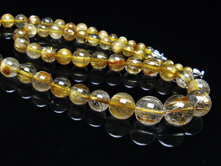 ゴールドタイチンルチルネックレス 12mm [t162-711] 3枚目