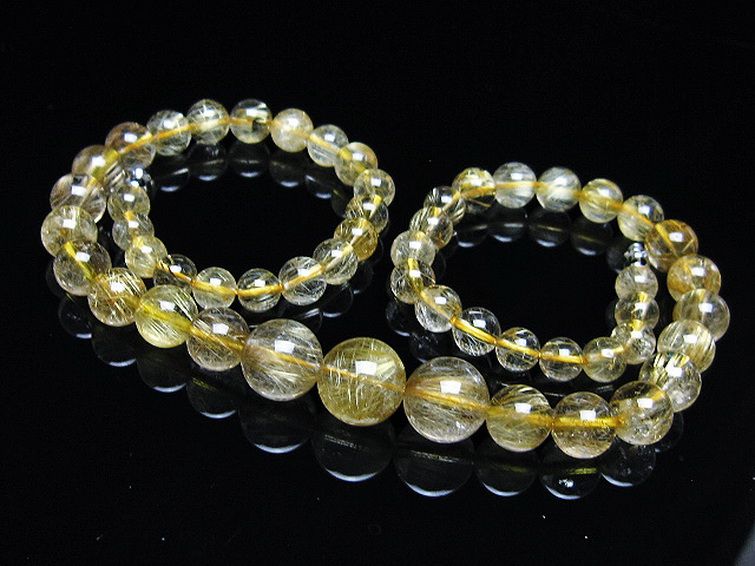 ゴールドタイチンルチルネックレス 12mm [t162-720] 1枚目