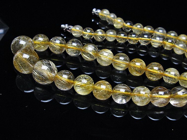 ゴールドタイチンルチルネックレス 12mm [t162-720] 3枚目