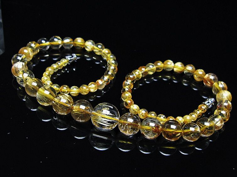 ゴールドタイチンルチルネックレス 12mm [t162-726] 1枚目