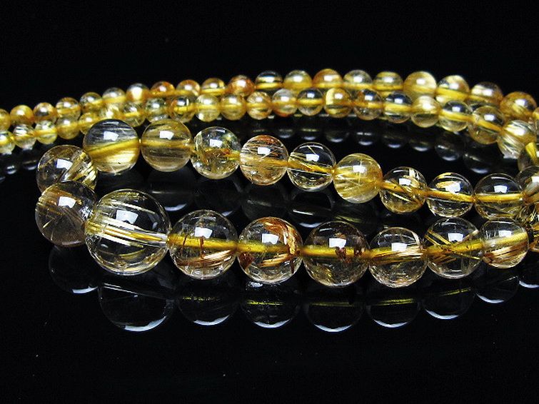 ゴールドタイチンルチルネックレス 12mm [t162-726] 3枚目