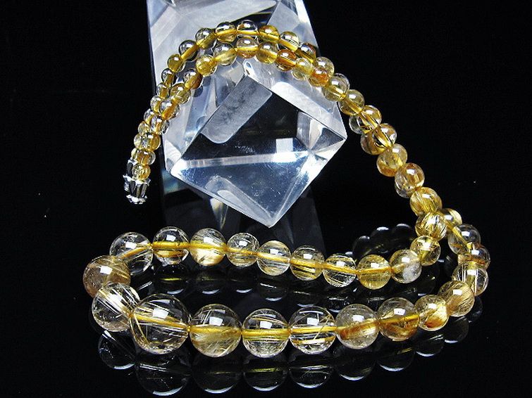 ゴールドタイチンルチルネックレス 11mm [t162-732] 2枚目