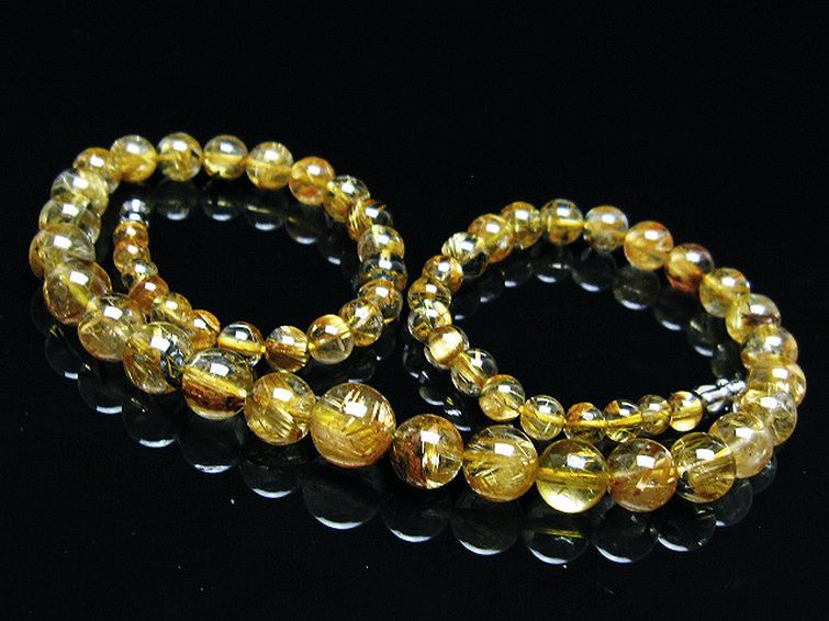 ゴールドタイチンルチルネックレス 10mm [t162-734] 1枚目