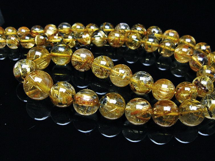 ゴールドタイチンルチルネックレス 10mm [t162-734] 3枚目