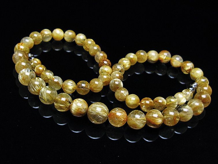 ゴールドタイチンルチルネックレス 10mm [t162-748] 1枚目